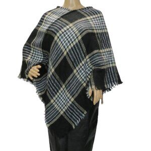 Lava Accessories Neutral Tone Fringe Poncho Wrap